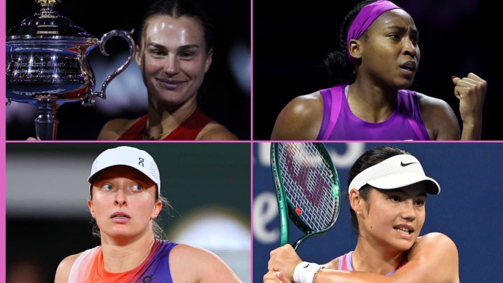 阿琳娜·萨巴伦卡 (Aryna Sabalenka) 获胜，可可·高夫 (Coco Gauff) 和伊加·斯瓦泰克 (Iga Swiatek) 被击败，艾玛·拉杜卡努 (Emma Raducanu) 陷入困境