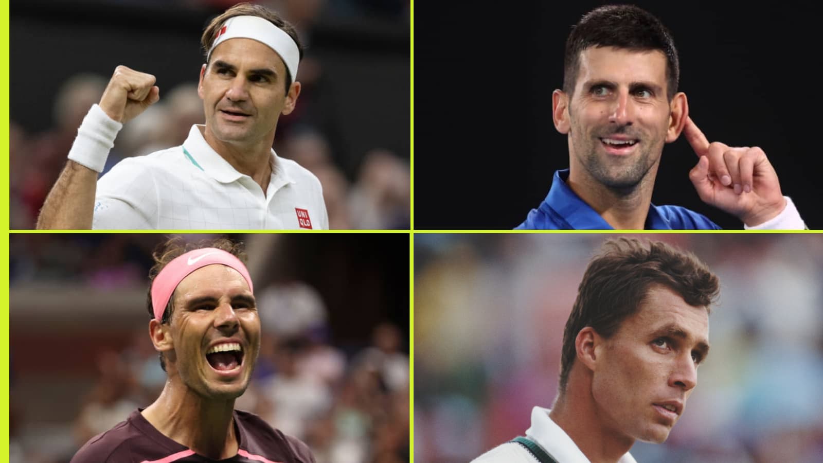 在前10名球员中获胜最多的7个人：诺瓦克·德约科维奇（Novak Djokovic），拉斐尔·纳达尔（Rafael Nadal）第三名